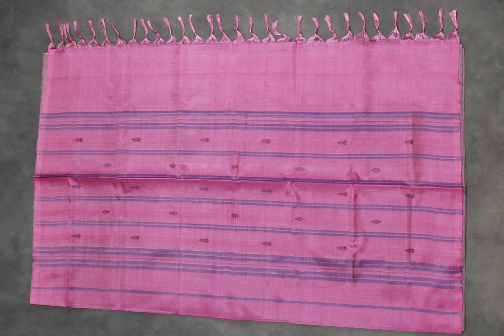 Magenta Vaazhai Naar (Banana Pith) Saree with Small Butta and Green Pallu
