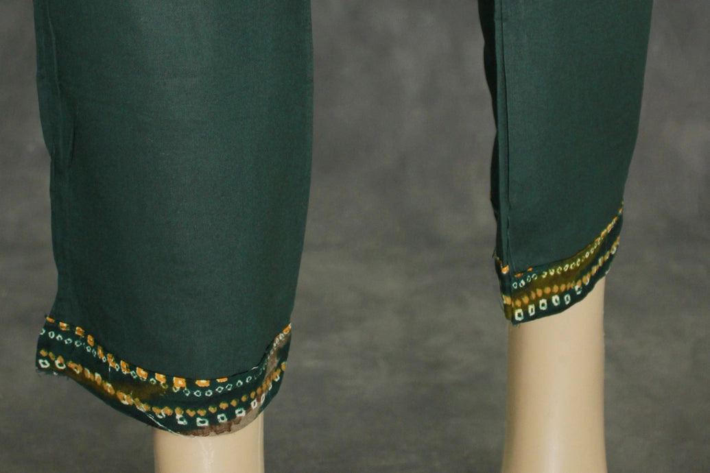 Olive Green Cotton Kurta Set with Floral Print