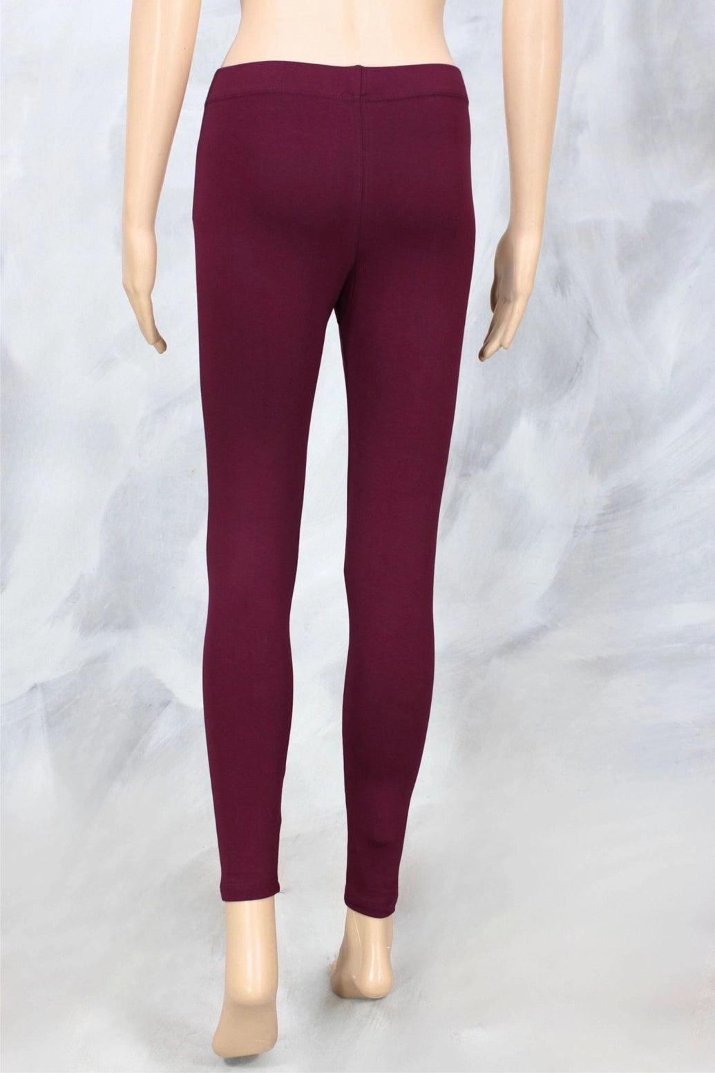 Burgundy Ankle Length Leggings for Women | 4-Way Lycra Stretch Fabric
