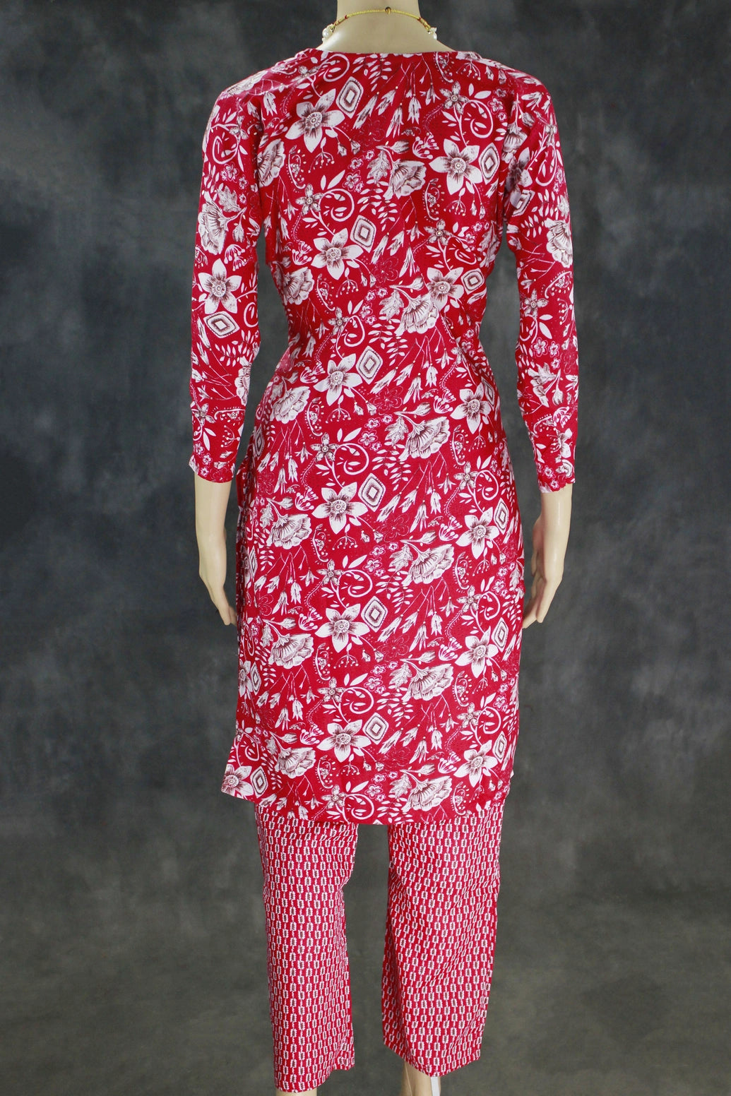 Pink Cotton Printed Kurti and Elastic Pant Set – 2-Piece Ethnic Wear