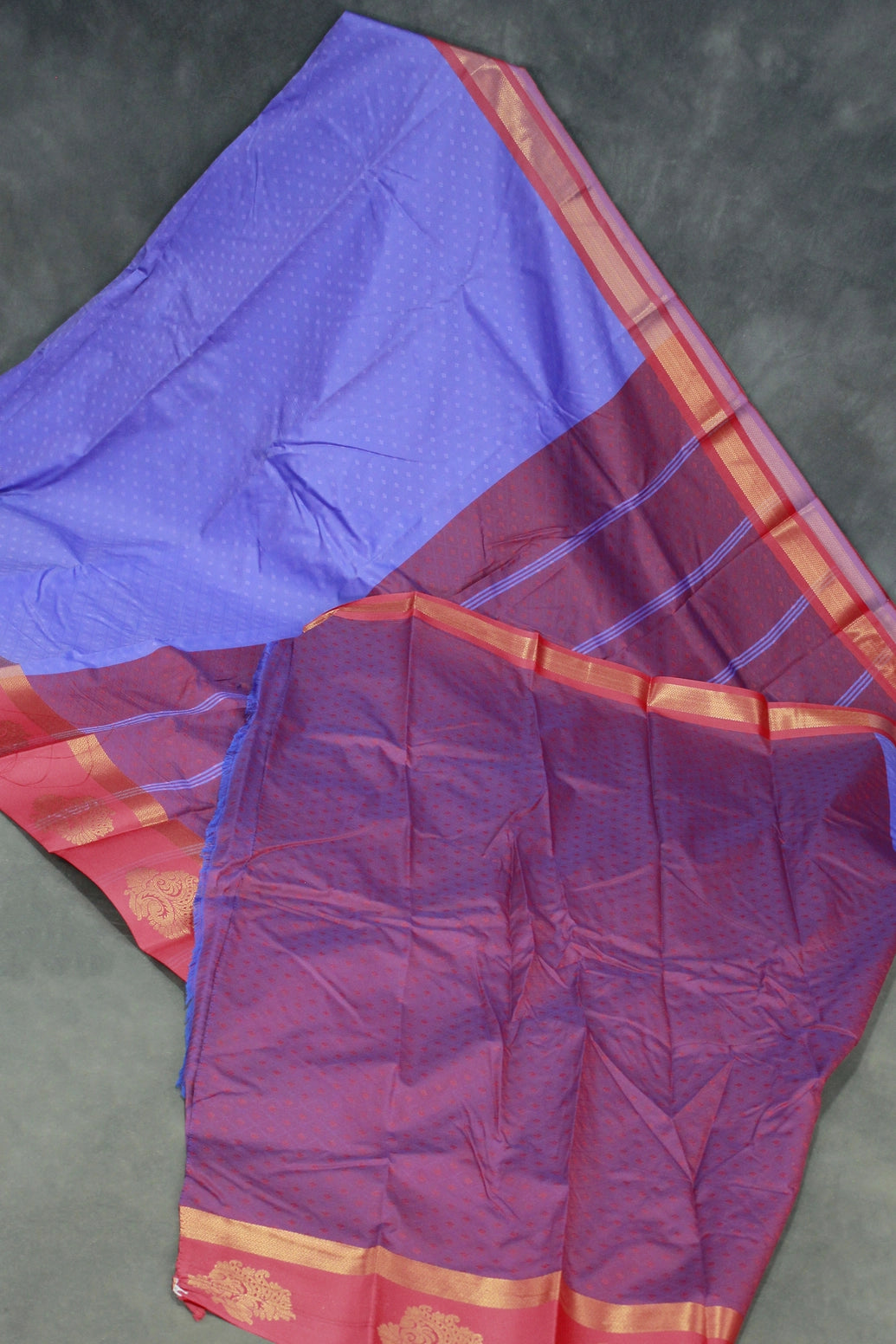 Lavender Emboss Silk Saree with Floral Design and Satin Border, Comes with Blouse