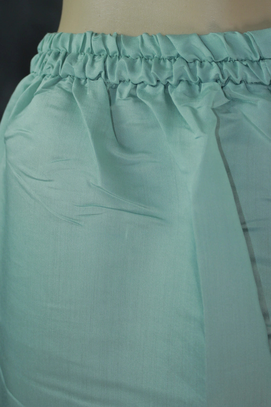 Sea Green Roman Silk 3-Piece Kurti Set with Bead Handwork and Embroidered Yoke, Printed Dupatta Kurti JCS Fashions