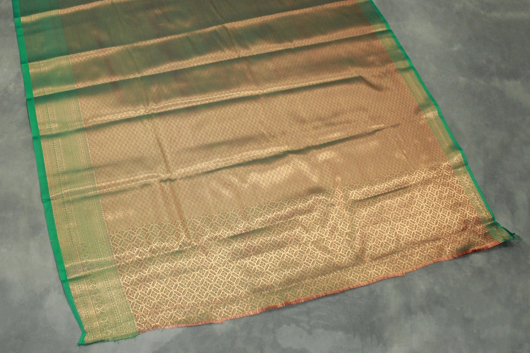Bridal Red Kubera Silk Saree with Grand Pallu Zari Border and Blouse
