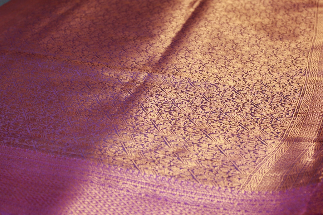 Blue Bridal Kubera Pattu Saree with Grand Pallu Zari Work and Zari Border, Comes with Blouse