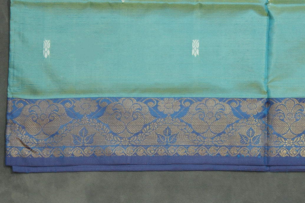 Purple Vaazhai (Banana Pith) Saree with Golden Zari Border and Small Butta - Includes Blouse Piece
