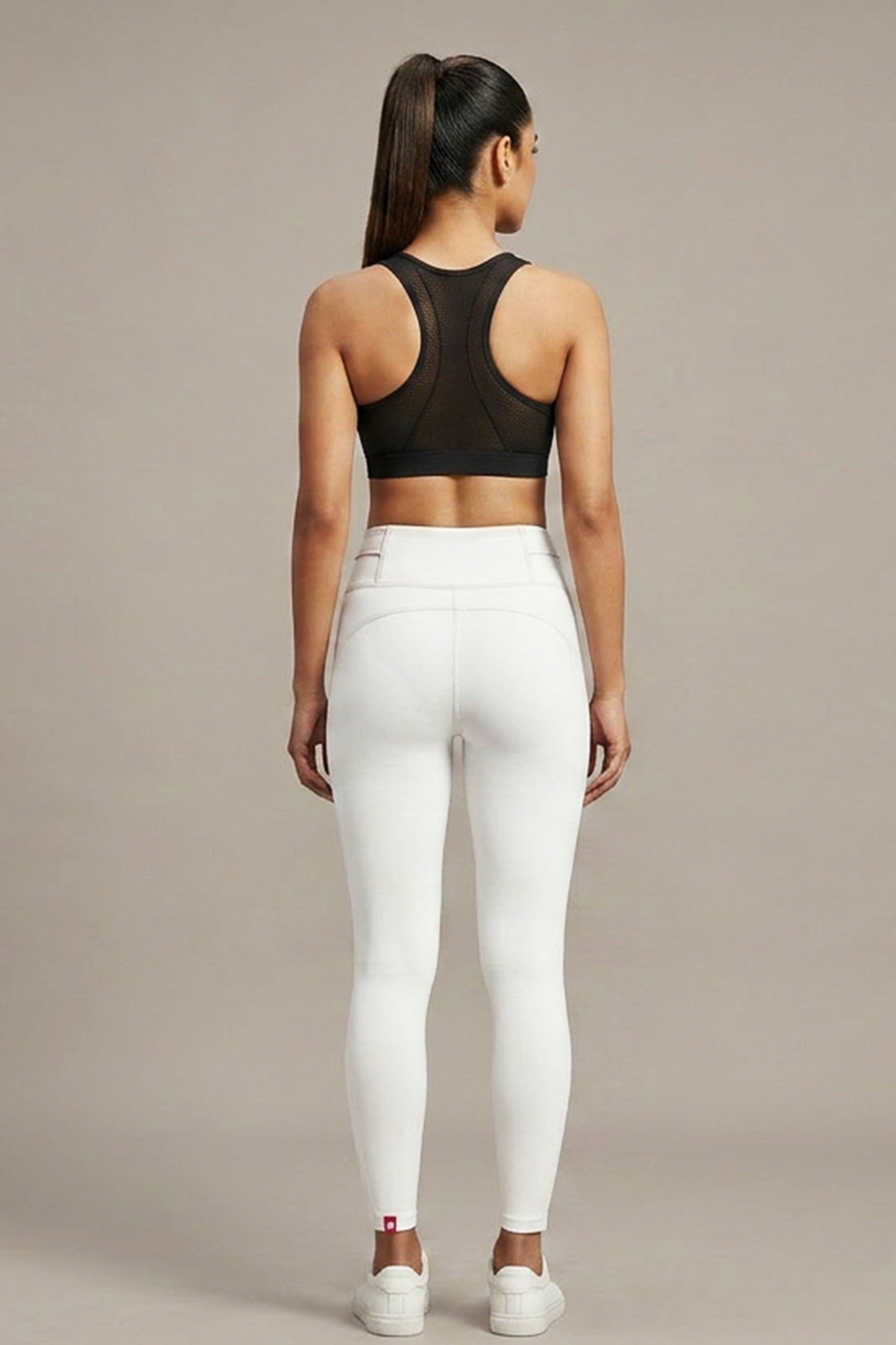 JCSFashions Ultra-Soft Ankle-Length Lycra Leggings with Belt-Fit - AI Model Photo 1