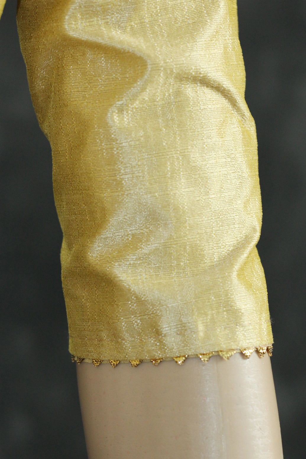 Readymade Gold Raw Silk Padded Blouse with Elbow Sleeves and Back Knot - Fully Stitched Blouse JCS Fashions