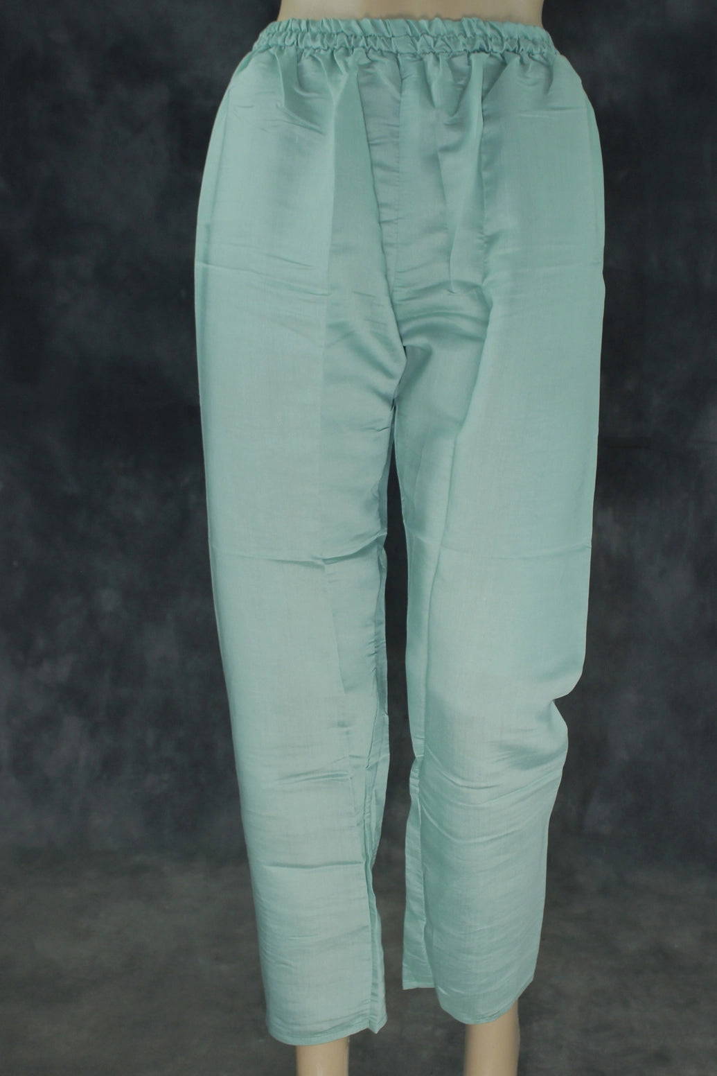 Sea Green Roman Silk 3-Piece Kurti Set with Bead Handwork and Embroidered Yoke, Printed Dupatta Kurti JCS Fashions