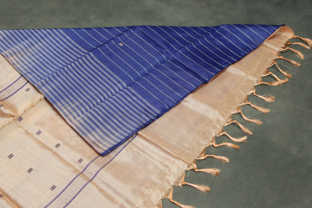 Peach Vaazhai Naar (Banana Pith) Borderless Saree with Small Butta and Full Body Design