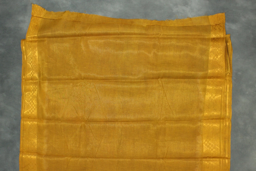 Sungudi Dark Brown Cotton Saree with Gold Zari Border and Diamond Line Pattern Saree JCS Fashions