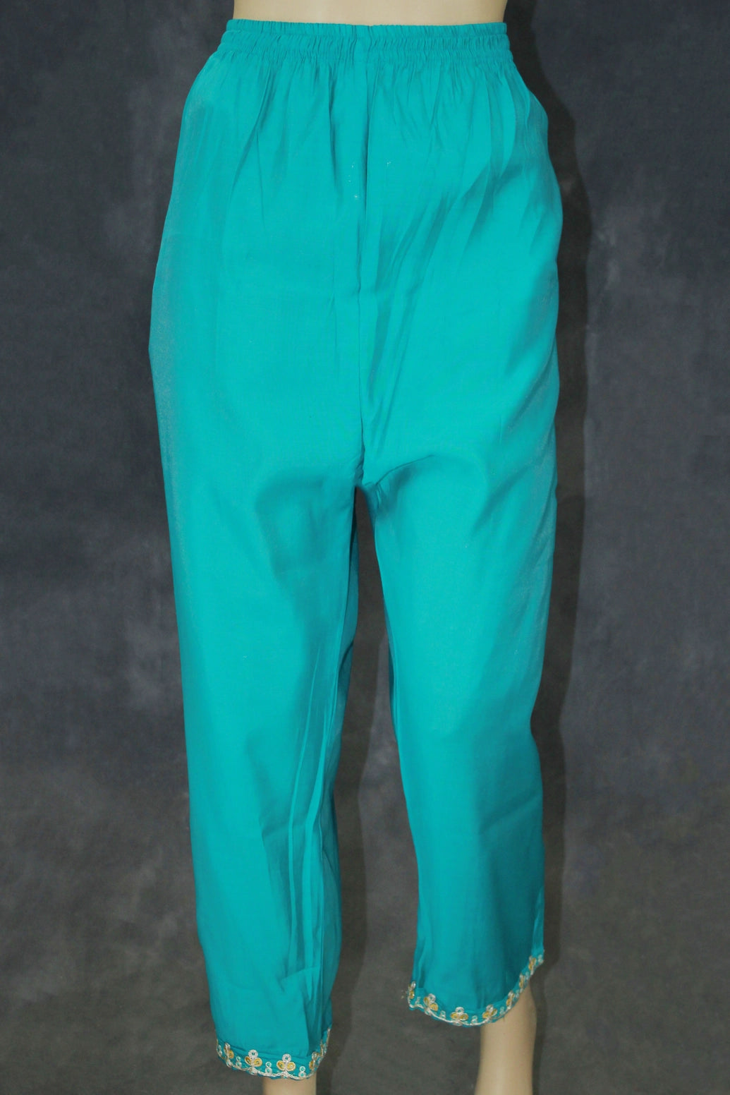 Rama Green Roman Silk 3-Piece Kurti Set with Elastic Pant & Digital Print Dupatta for Women