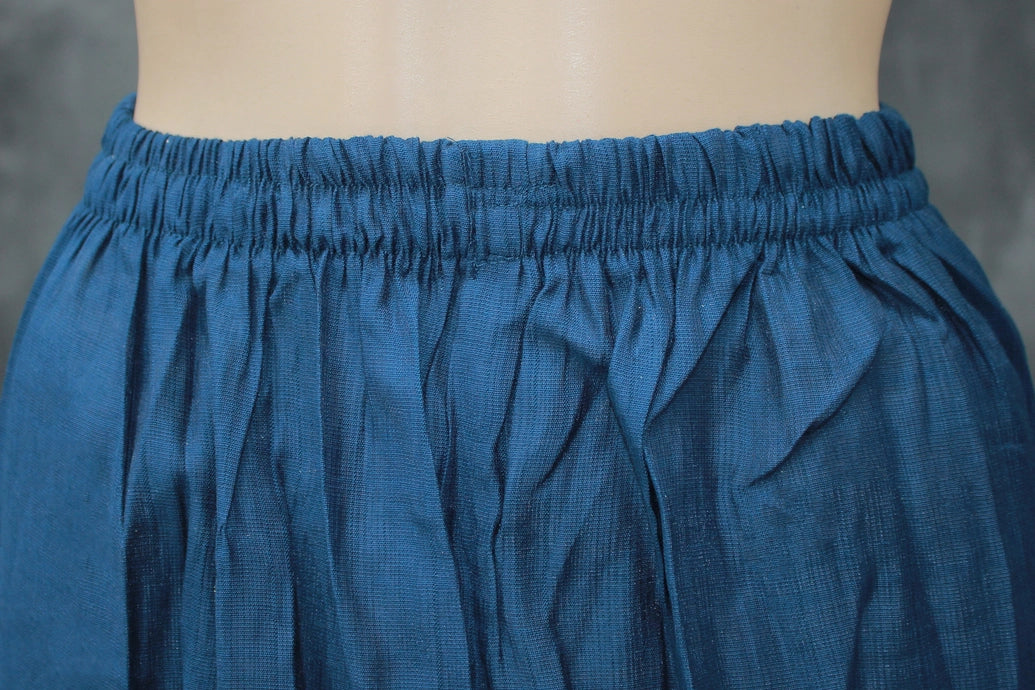 White Cotton-Rayon Embroidered Floral Kurti with Navy Pants - 2PC Set