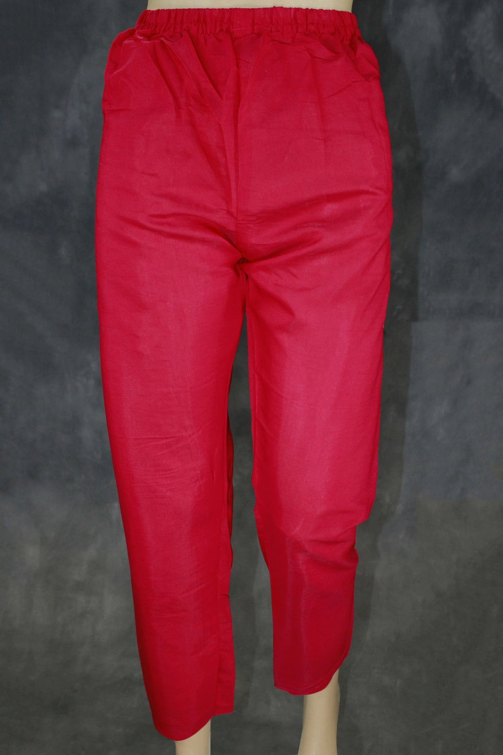 Dark Pink Roman Silk 3-Piece Kurti Set with Organza Floral Dupatta and Embroidered Neck