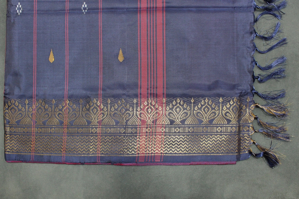 Pink Vaazhai Naar (Banana Pith) Saree with Gold Zari Border and Butta