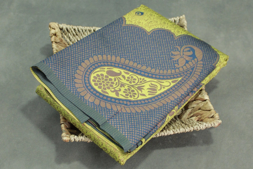 Green Kubera Pattu Saree with Mango Design Border and Matching Blouse