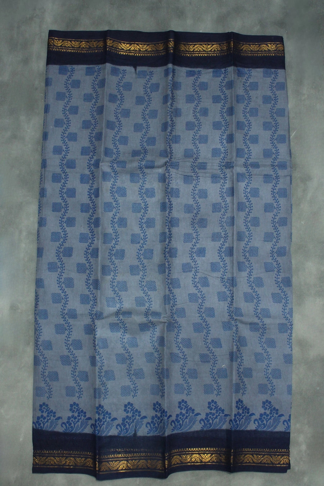 Elegant Grey Poly Cotton Floral Print Saree for Daily and Festive Wear Saree JCS Fashions