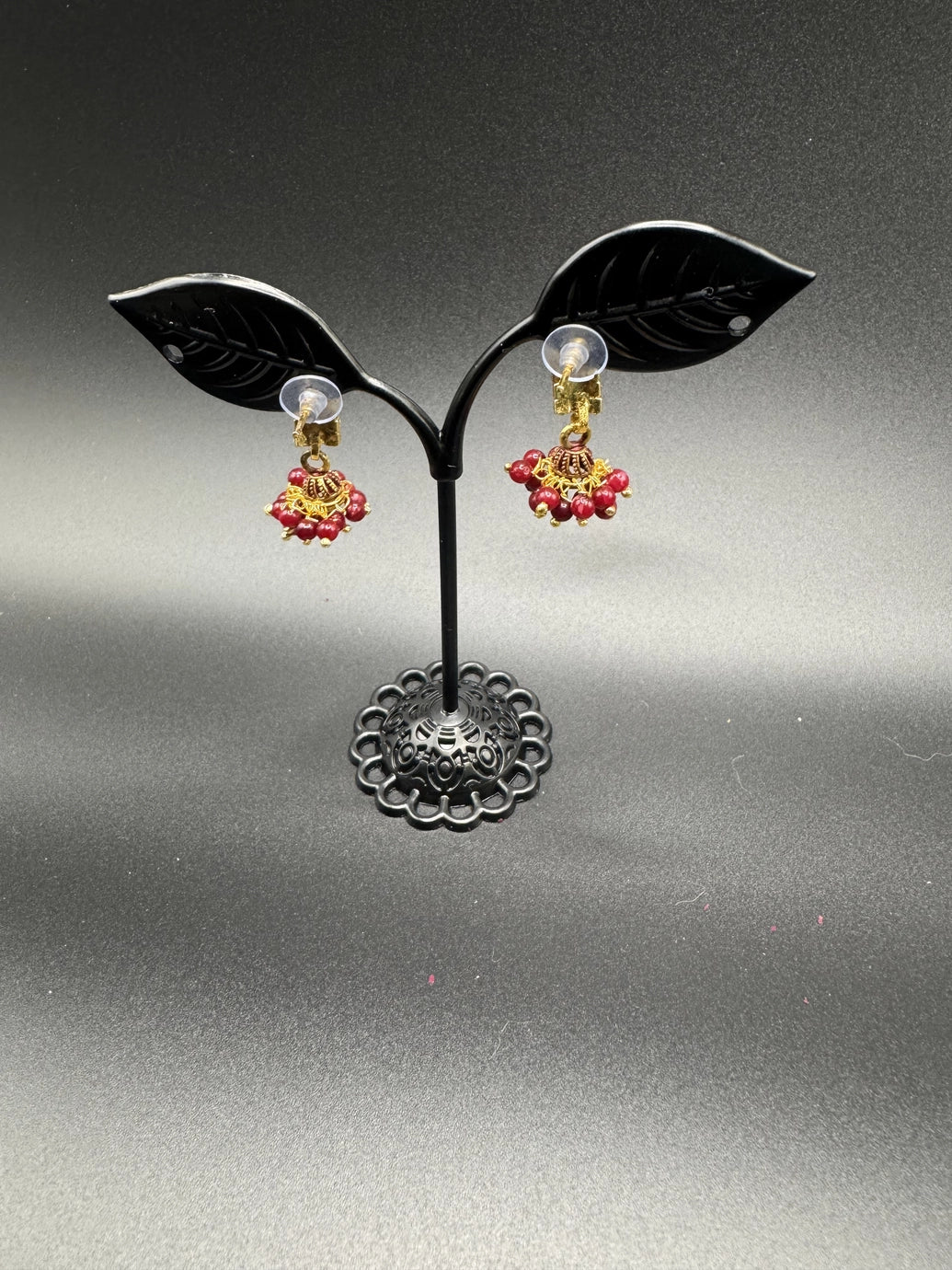 Gold Look Crystal Stud Jhumka Earrings - Traditional Fashion Jewelry Jewelry JCS Fashions