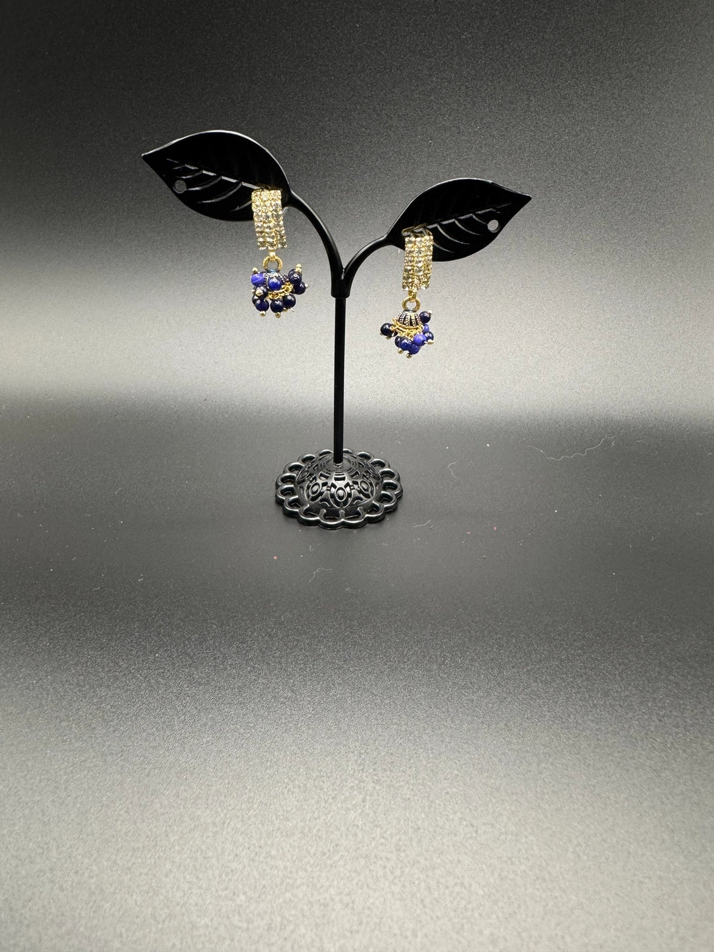 Gold Look Crystal Stud Jhumka Earrings - Traditional Fashion Jewelry Jewelry JCS Fashions