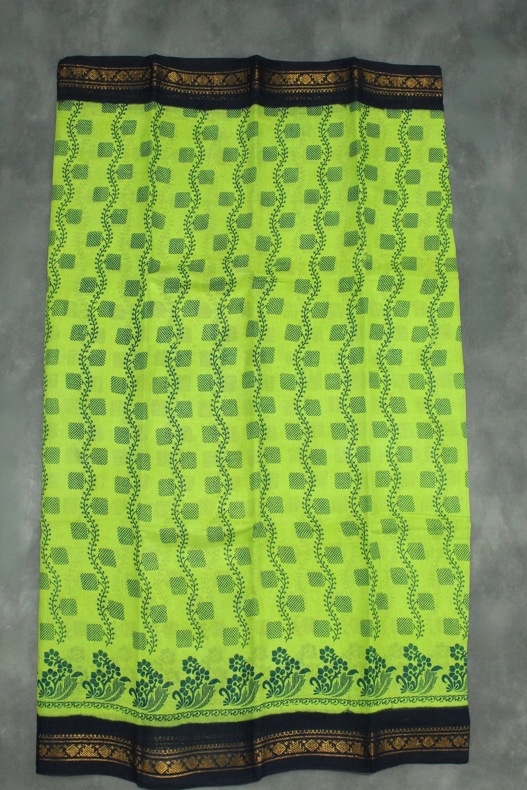 Elegant Green Poly Cotton Floral Print Saree for Daily Wear Saree JCS Fashions