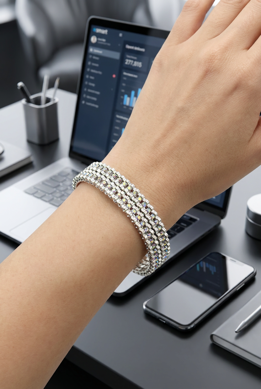 Silver-tone crystal bangles with sleek sparkle, perfect for festive wear, parties, and elegant ethnic styling.