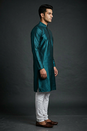 Elegant Men's Diamond Pattern Kurta for Timeless Style - JCSFashions
