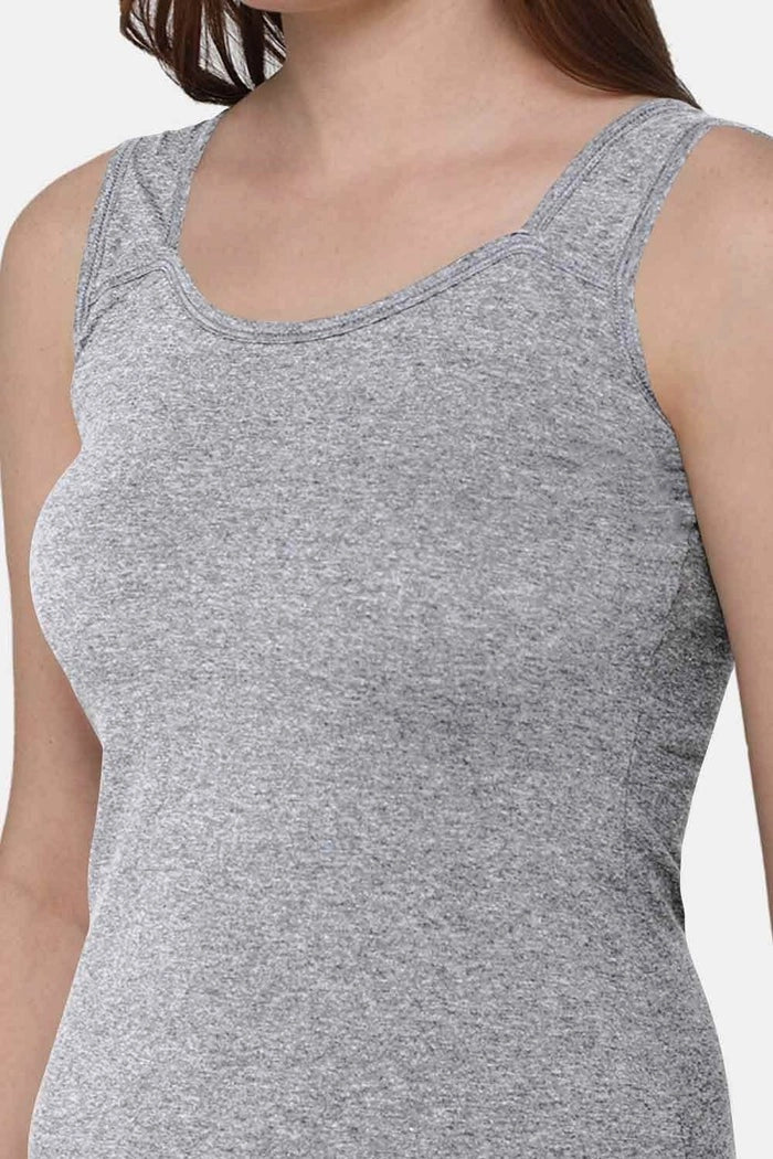 Women's Light Grey Sleeveless Tank Top - Round Neck Innerwear TankTop JCS Fashions