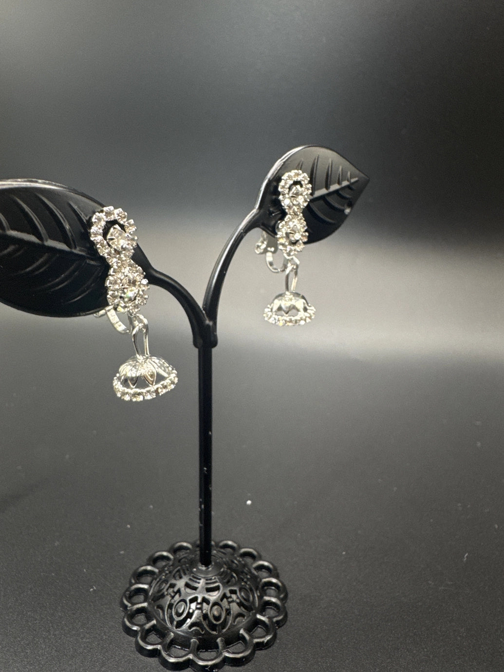 Silver Clip-On Crystal Drop Earrings for Non-Pierced Ears Jewelry JCS Fashions