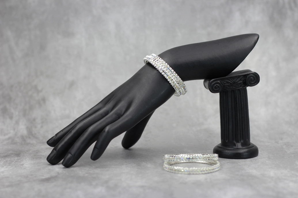 Silver-tone Crystal Bangles for Kids - Perfect for Special Occasions - Silver