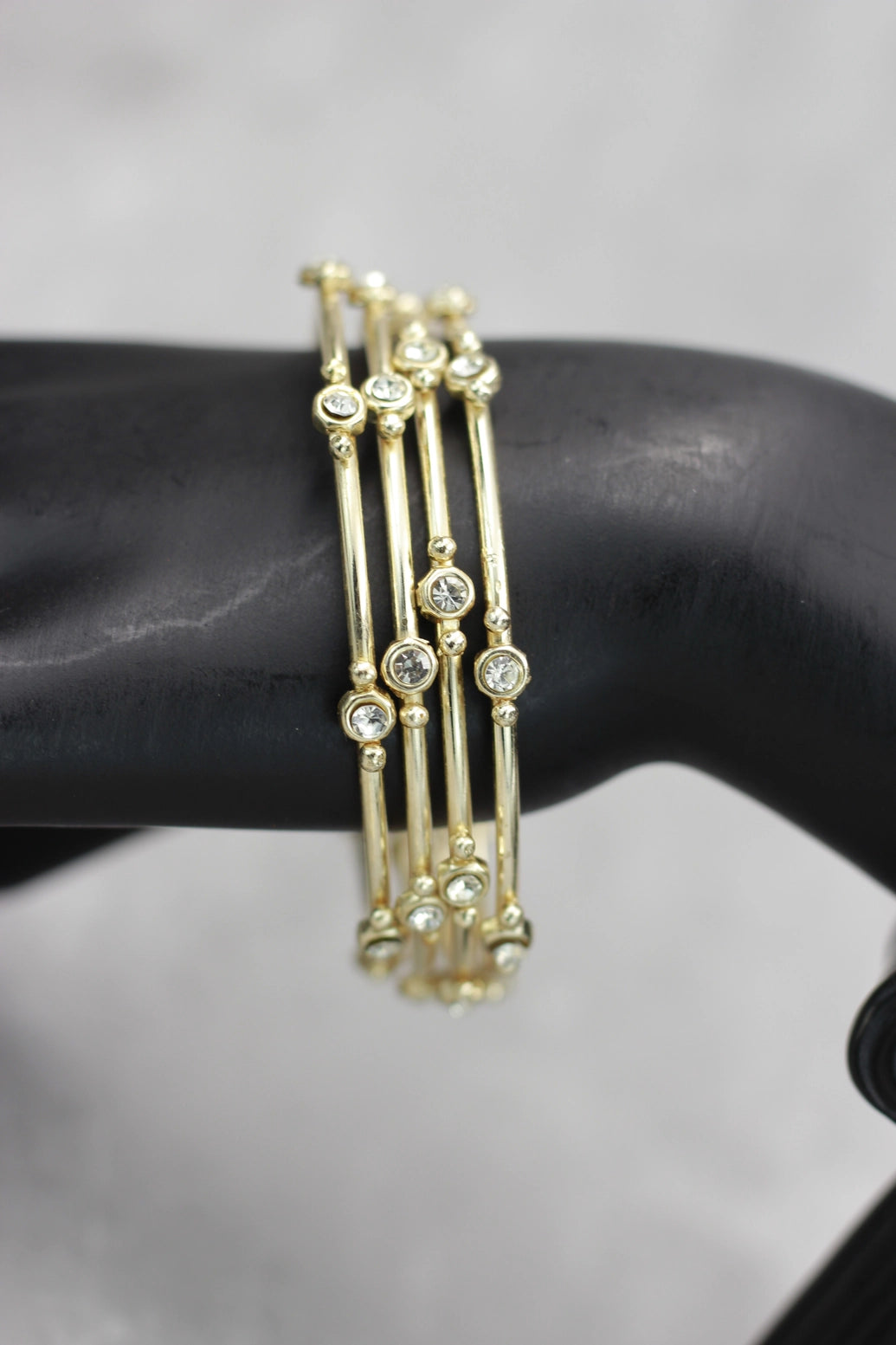 White Crystal Silver-Tone Bangles for Wedding, Party & Ethnic Wear, Sparkling Bridal Look - White