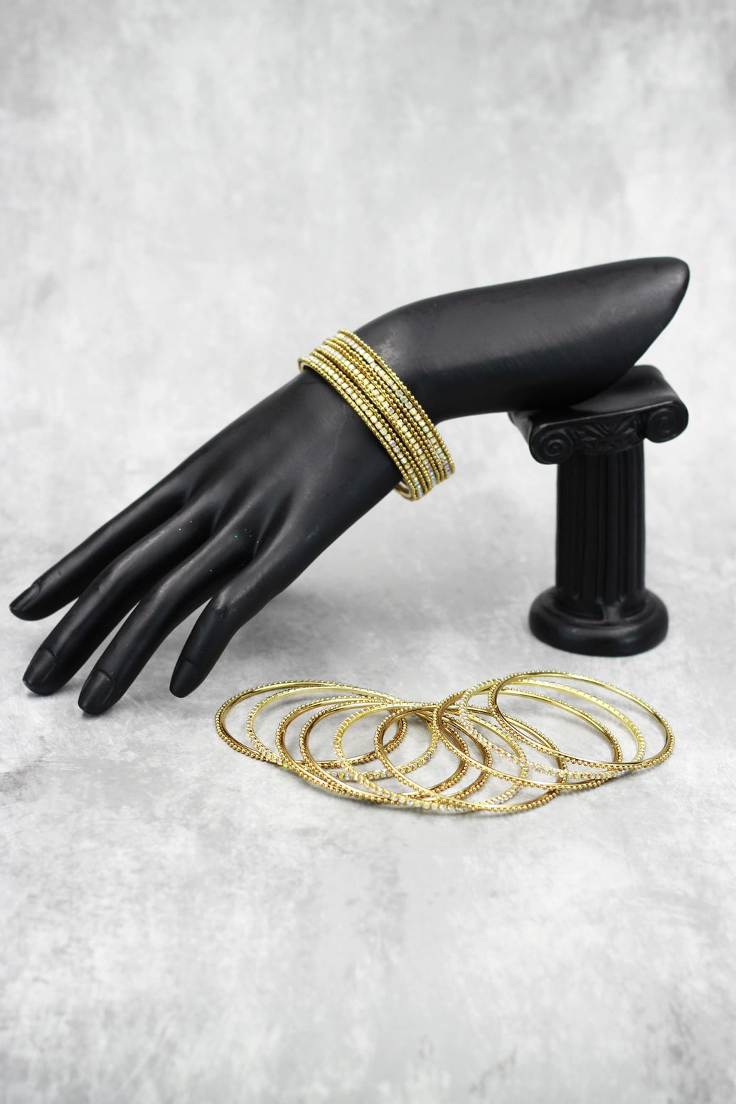 Gold-Tone Crystal Bangles with Multicolour Stones for Festive Wear, Wedding Jewellery - Gold