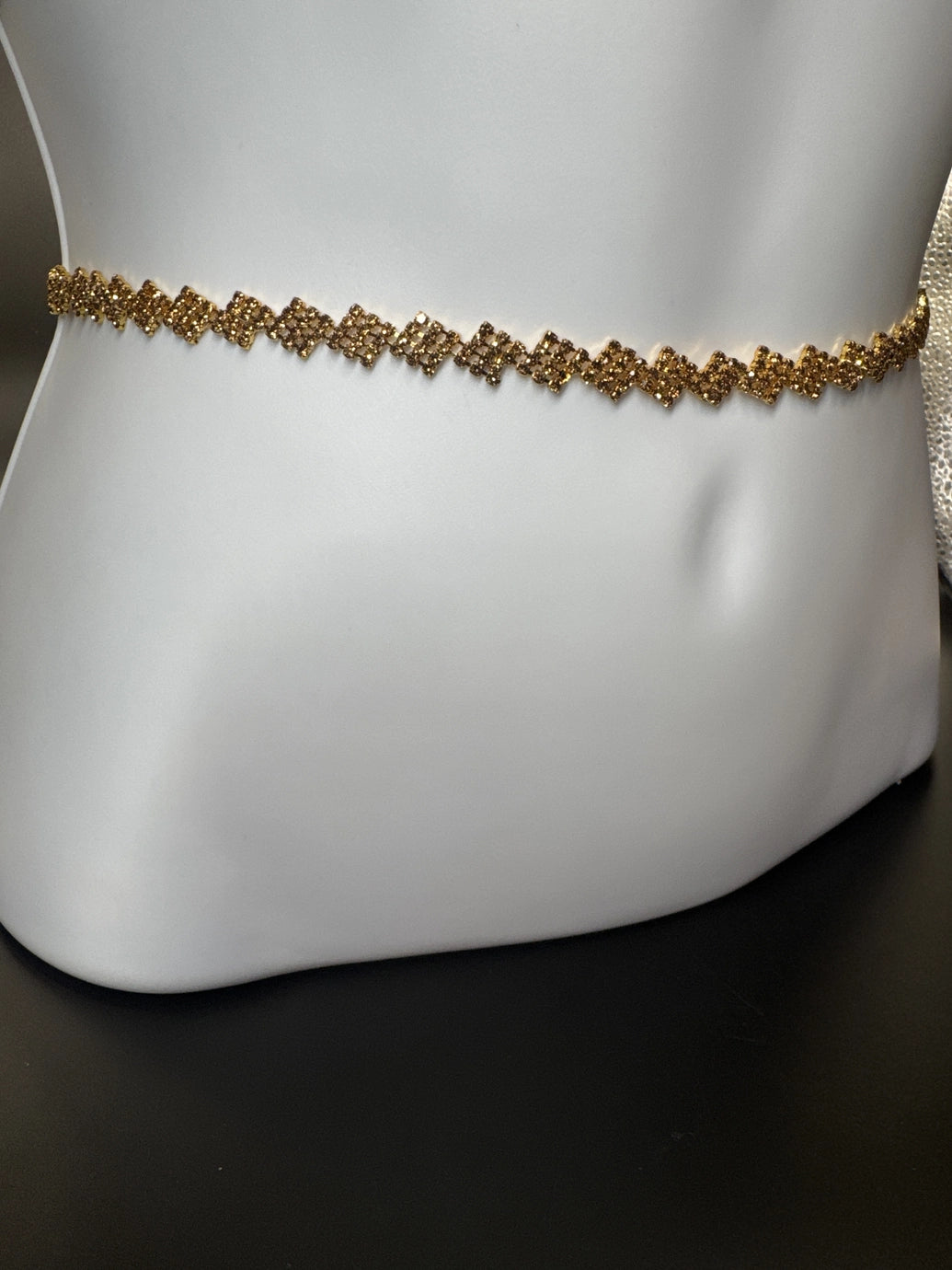 Gold-Tone Zigzag Crystal-Studded Hip Chain - Adjustable Waist Belt for Ethnic Wear Jewelry JCS Fashions Gold 28 - 42 inches