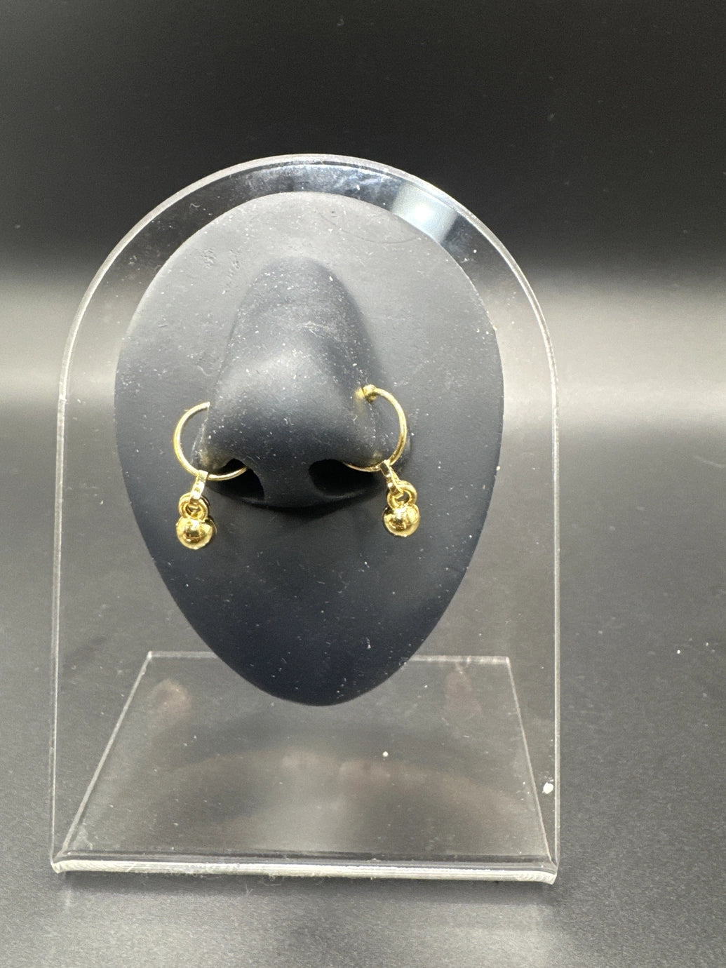 Gold-Tone Traditional Nath Nose Ring with Beaded Drops Jewelry JCS Fashions Gold 0.5 inch