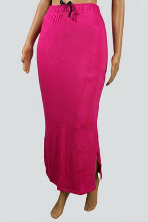 Rani Pink 4 Way Lycra Shapewear Inskirt with Side Slit and Drawstring Waist for Women