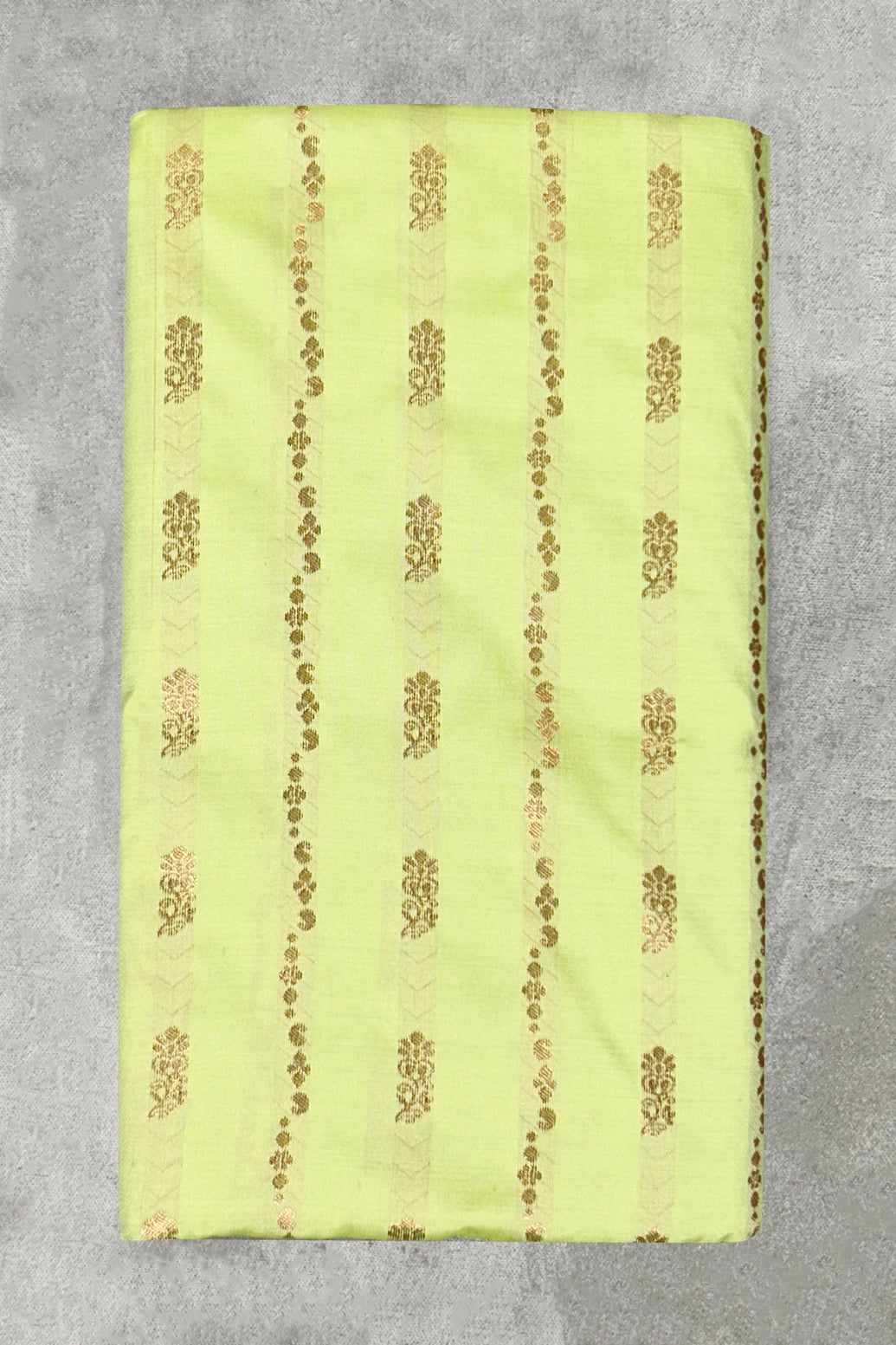 Pista Green Korvai Soft Silk Saree with Delicate Gold Zari Buttas and Floral Border with Blouse - Pista Green