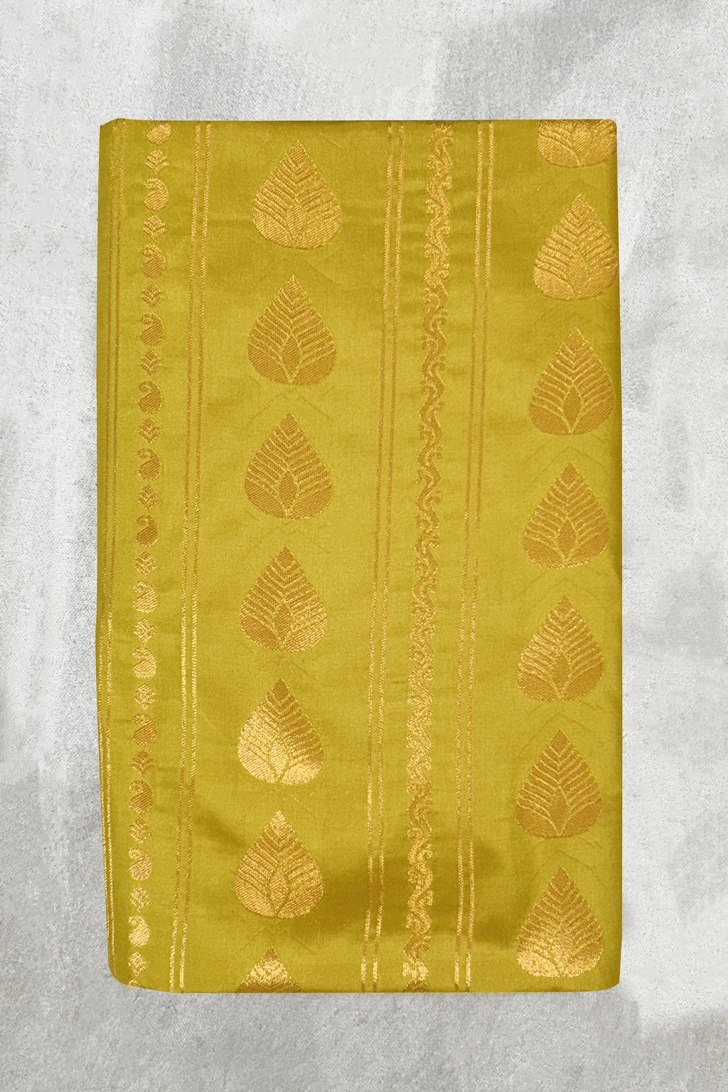 Mustard Korvai Soft Silk Border Saree with Delicate Gold Zari Buttas and Floral Zari Border - Mustard