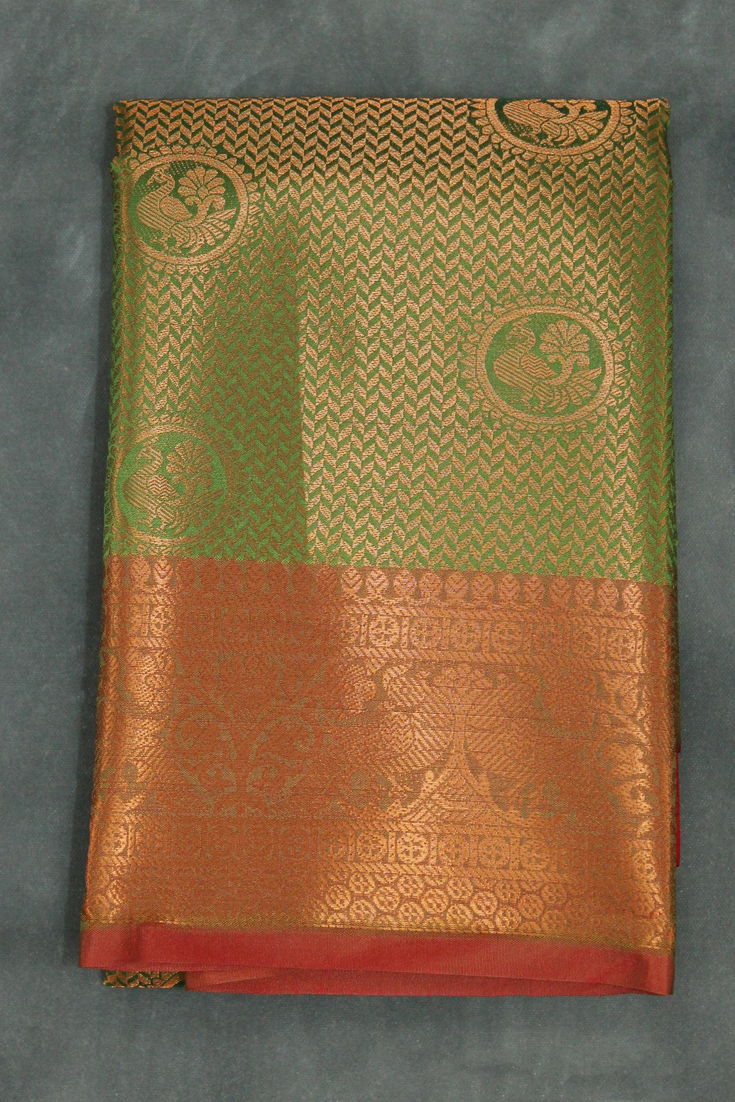 Mehendi Green Bridal Pattu Saree with Full Body Zari Work and Traditional Border - Mehendi Green