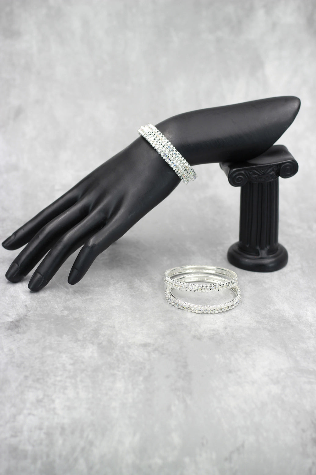 Silver-tone Crystal Bangles for Kids - Perfect for Special Occasions - Silver