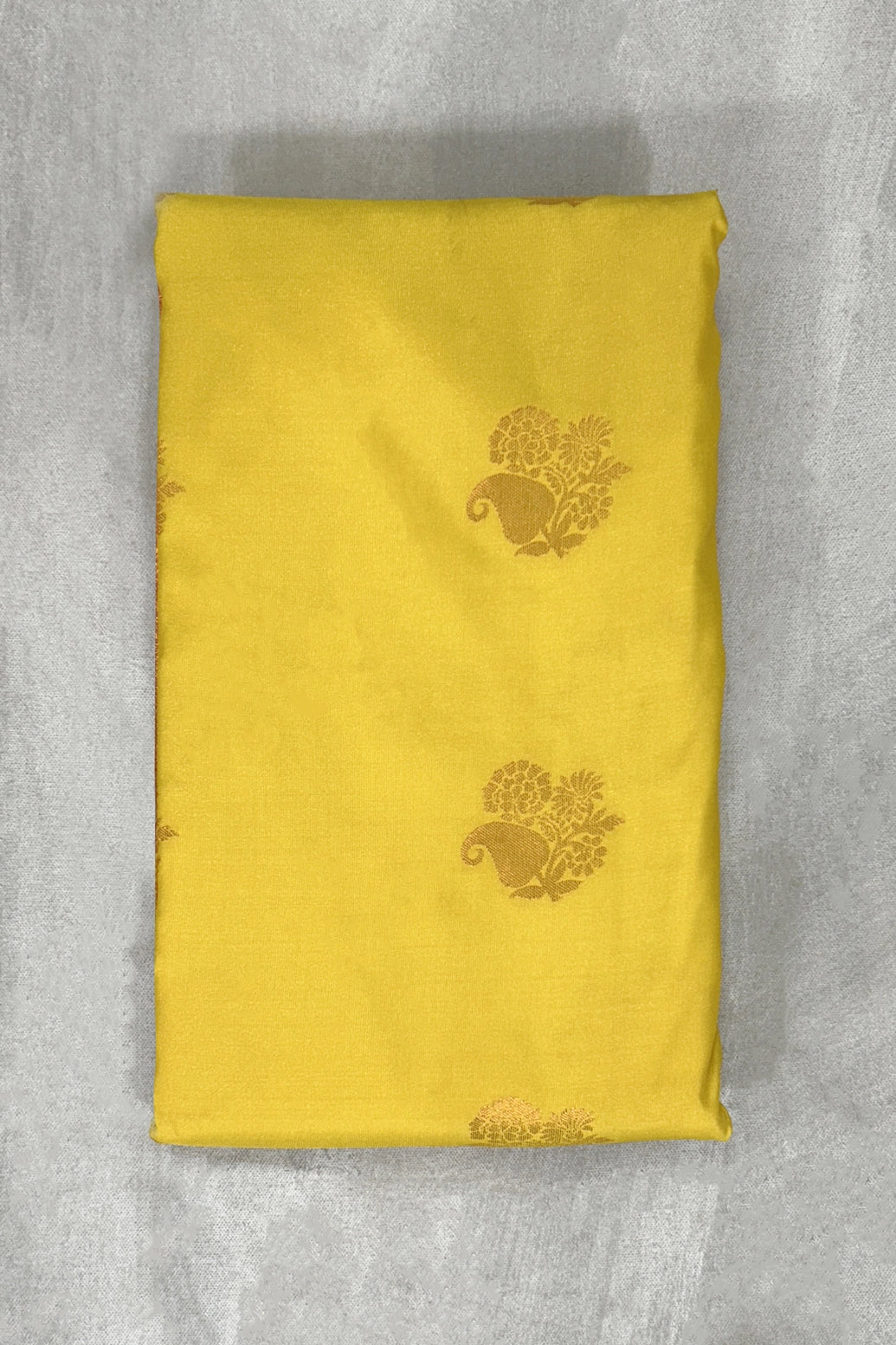Yellow Korvai Soft Silk Saree with Delicate Gold Zari Buttas and Floral Border - Yellow