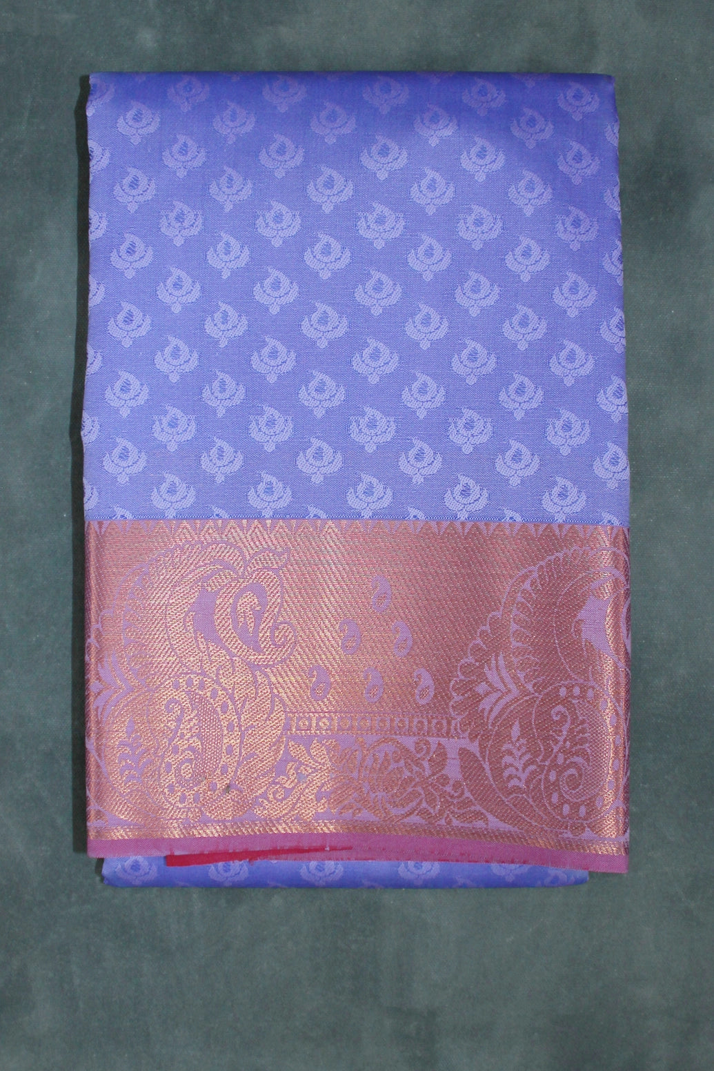 Lavender Emboss Silk Saree with Beautiful Border, Semi Silk Design for Traditional Wear - Lavender