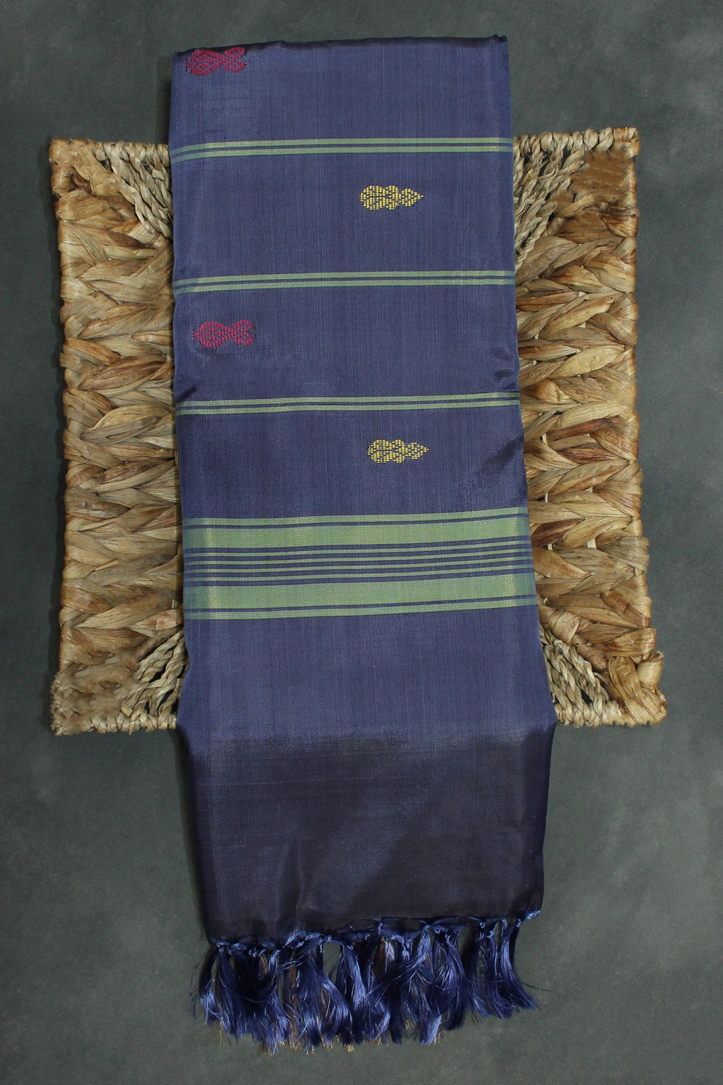 Light Green Vaazhai Naar Saree with Zari Design Border and Small Butta - Includes Blouse Piece - Light Green