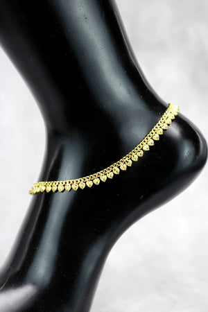 Gold-Plated South Indian Traditional Mango Design Anklet for Women