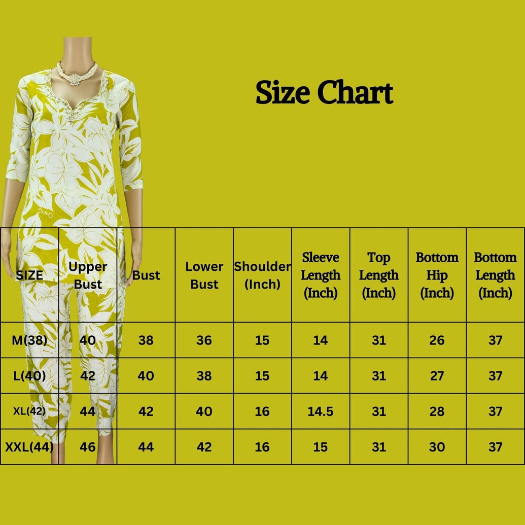 Cream & Mustard Rayon 2-Piece Co-Ord Set with Bead and Aari Neck Embellishment Kurti JCS Fashions