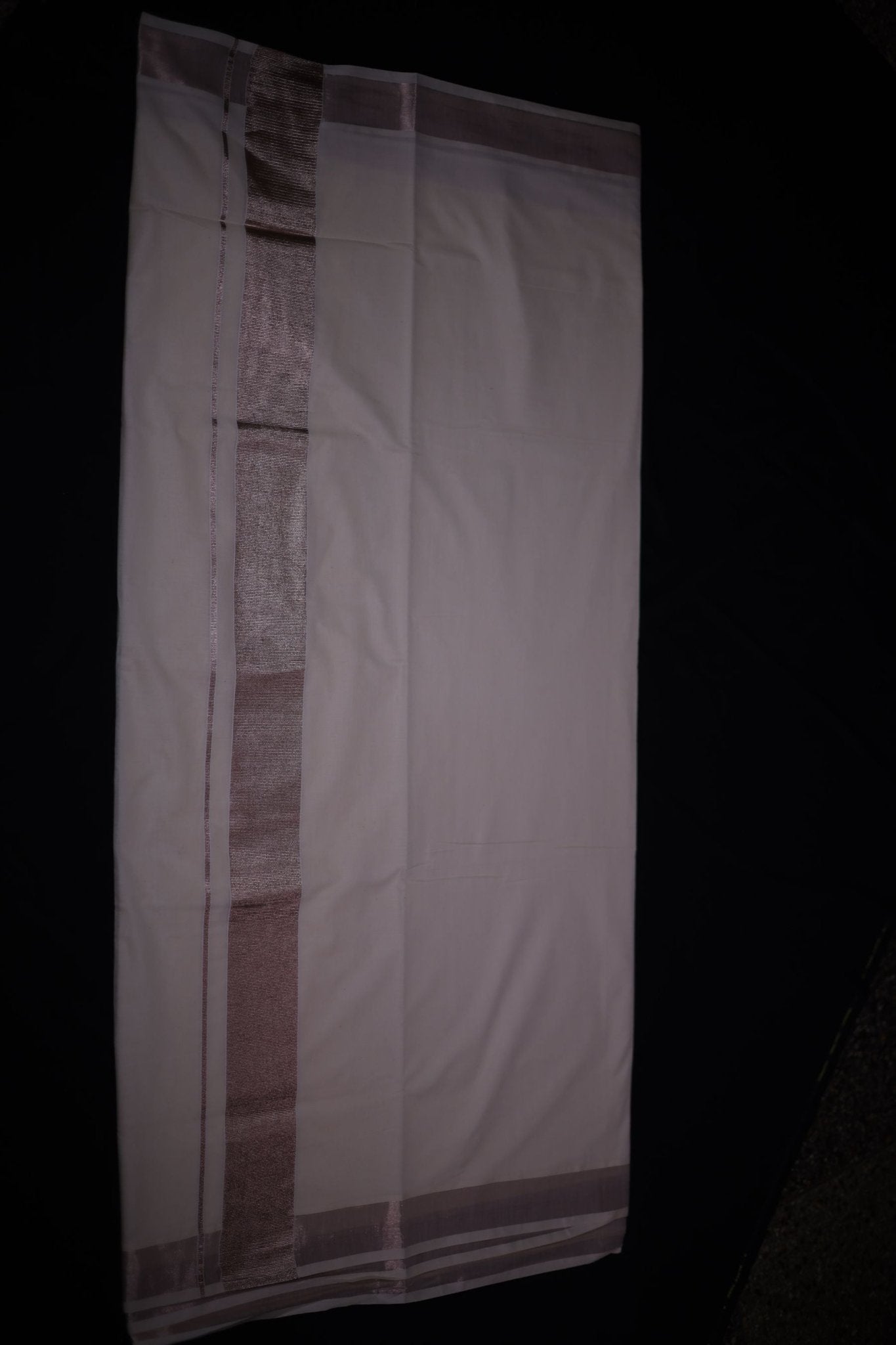 Traditional Kerala Cotton Saree with Rose Silver Zari Borders Saree JCS Fashions