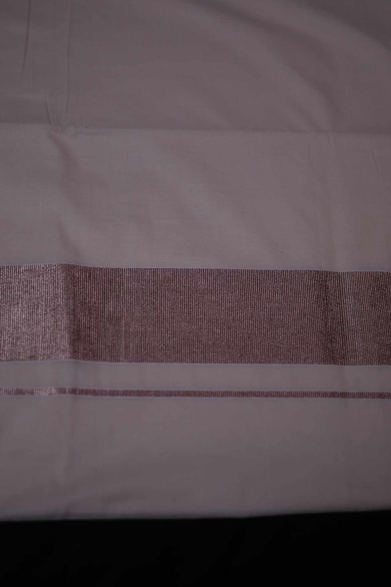 Traditional Kerala Cotton Saree with Rose Silver Zari Borders Saree JCS Fashions