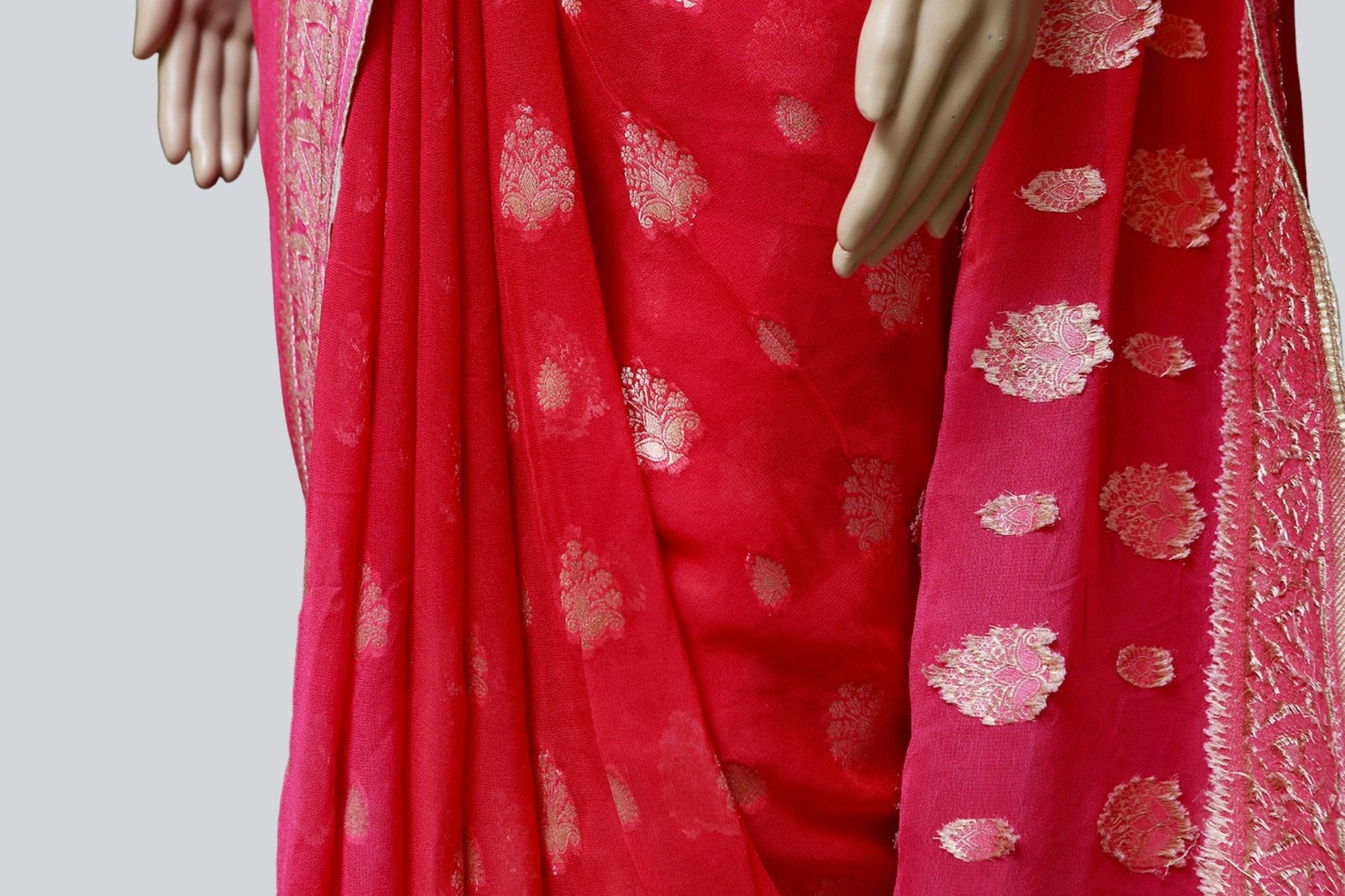 Bananas Georgette Saree In Shade Of Pink With Fully stitched Blouse SAREE JCS Fashions