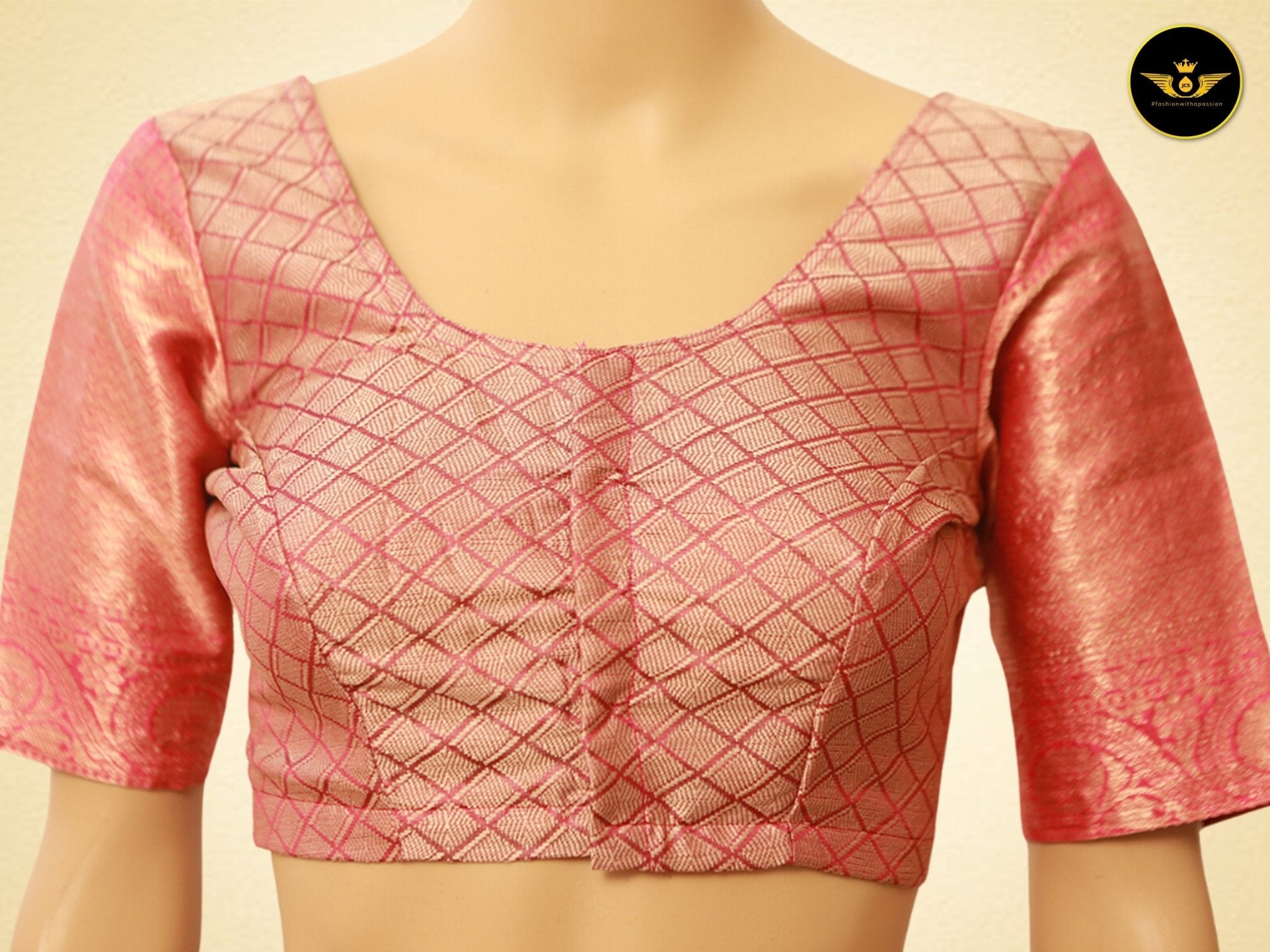 Banarasi Handloom Saree with All Over Zari & Designer Pallu, Beautiful Contrast Zari Work Border SAREE JCS Fashions