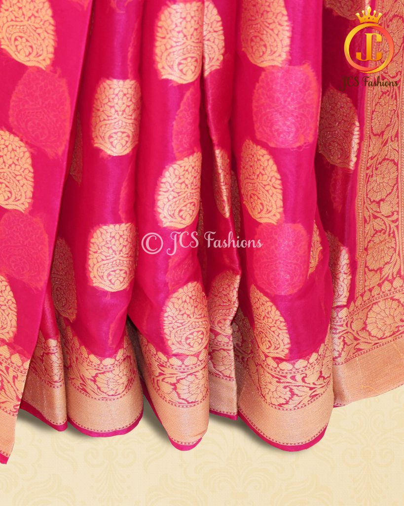 Banarasi Silk Saree, Fully Stitched Blouse SAREE JCS Fashions
