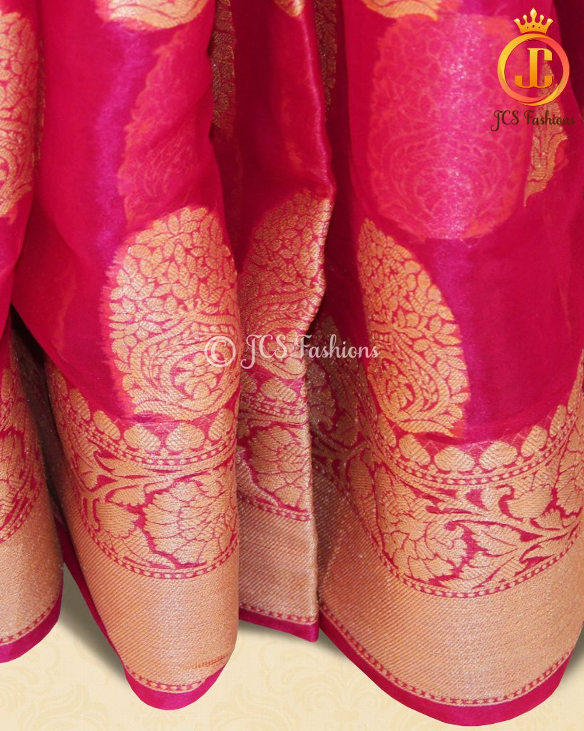 Banarasi Silk Saree, Fully Stitched Blouse SAREE JCS Fashions