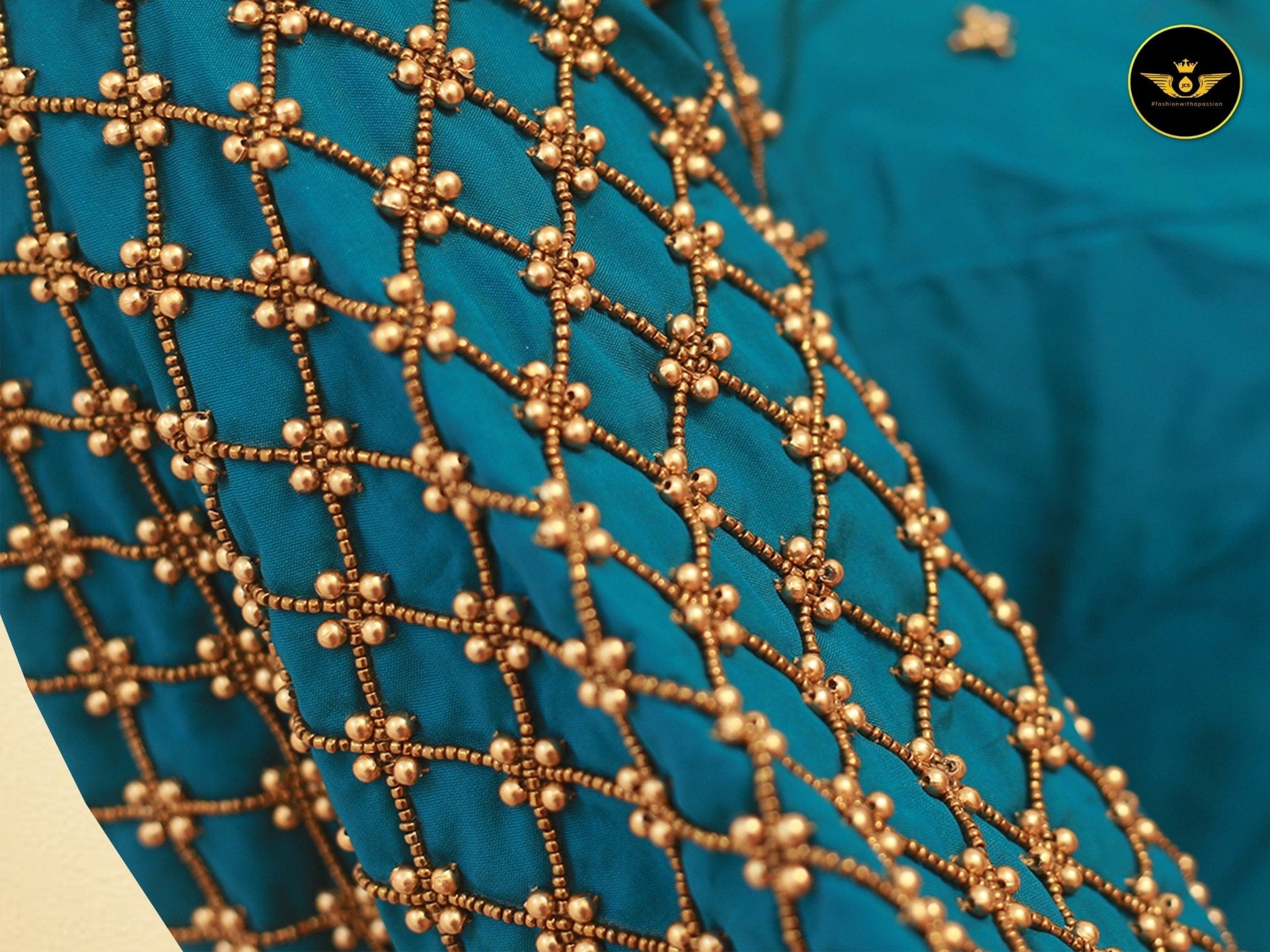 Beautiful Heavy Aari Work Blouse With Captivating Latkan Blouse JCS Fashions