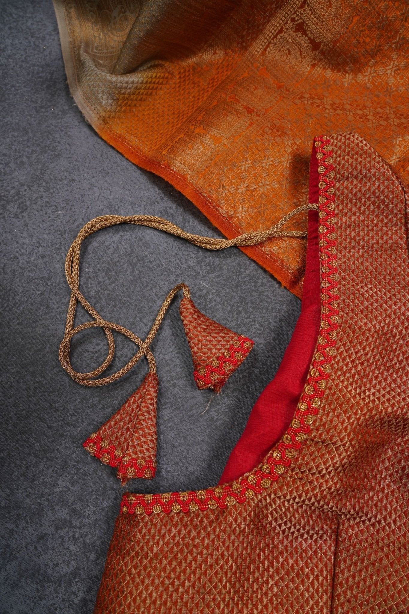 Beige Color Chanderi Silk Saree With Contrast Orange Color Blouse SAREE JCS Fashions